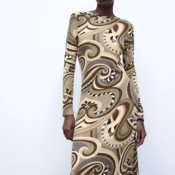 Zara Woman Printed Dress - Picture 5 of 7